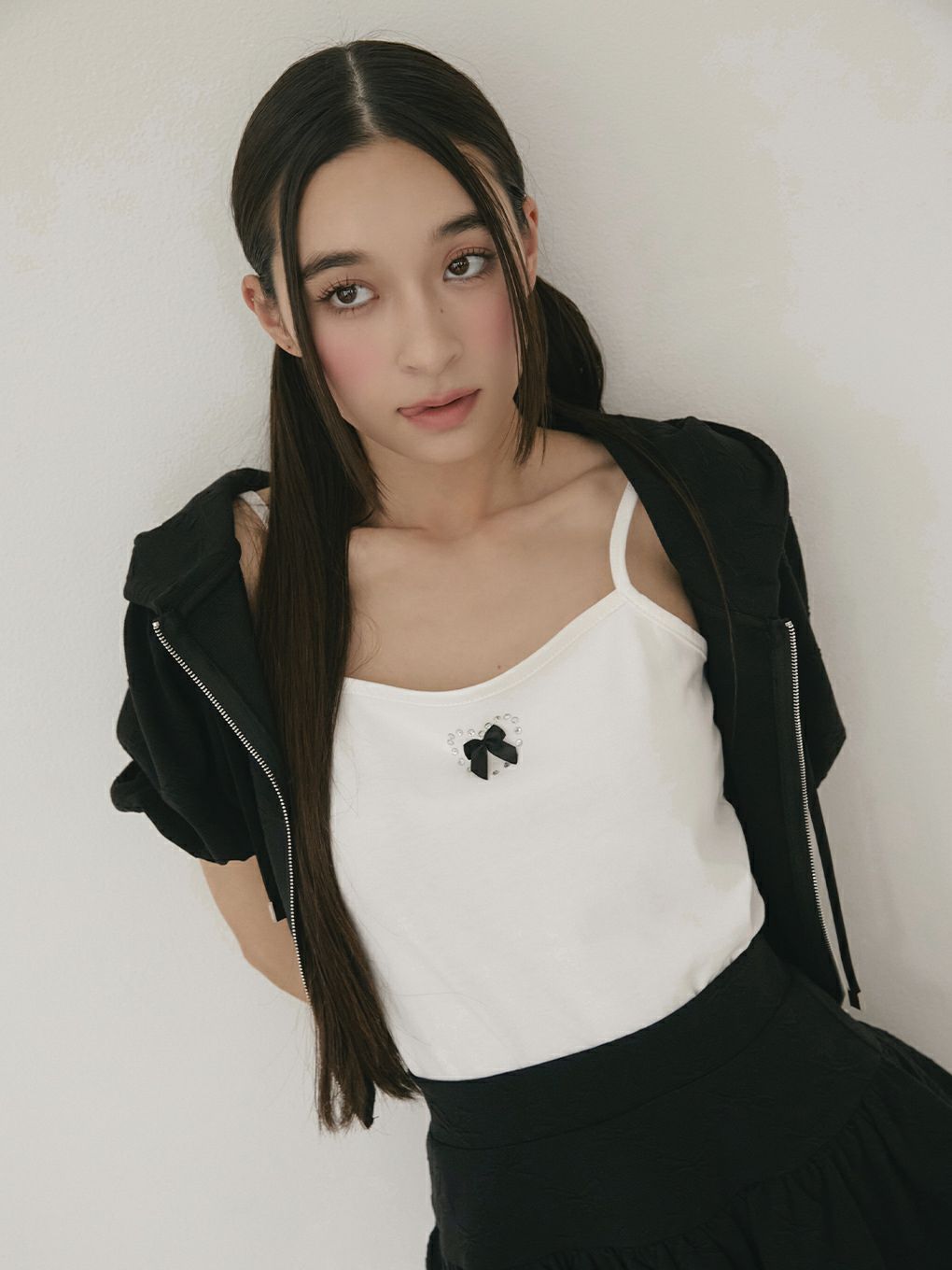 【BUBBLES】ビジューリボンキャミ