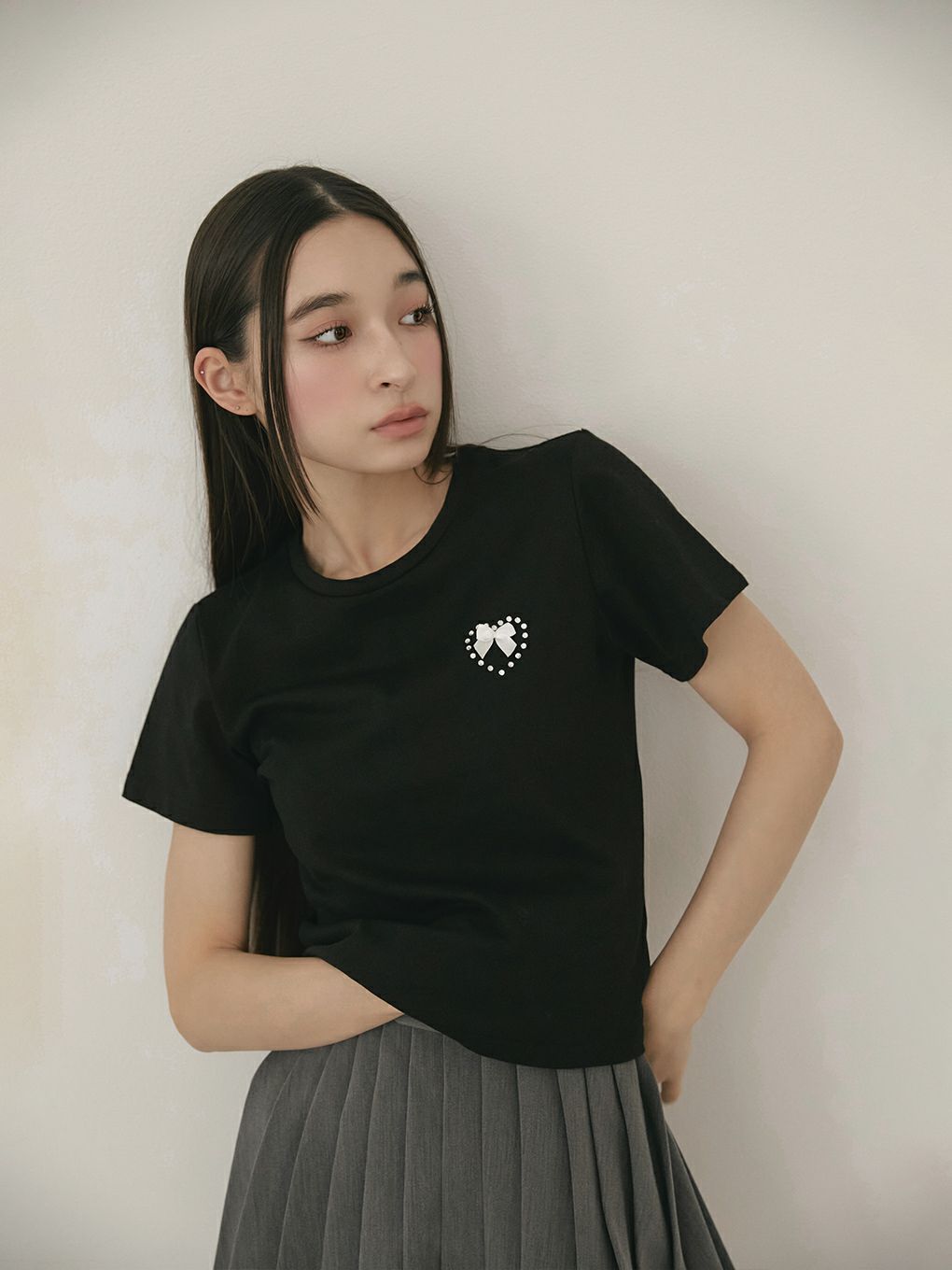 【BUBBLES】ビジューリボンミニTEE