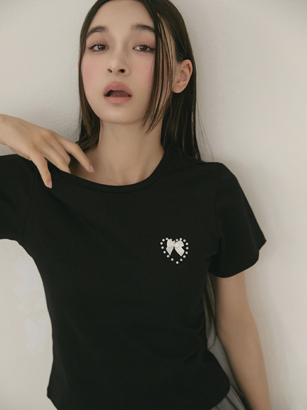 【BUBBLES】ビジューリボンミニTEE