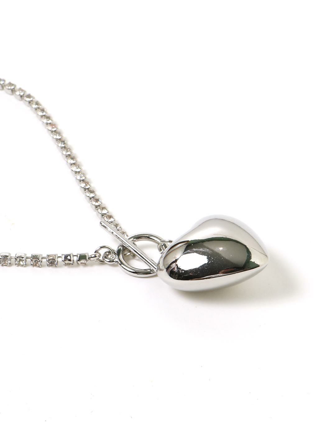 【BUBBLES】ビジューチェーンハートネックレス