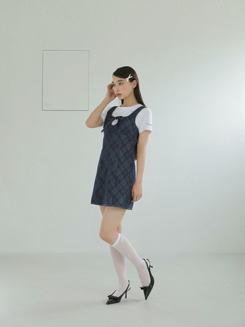 BUBBLES】チェックデニムワンピース | sparkling mall online store