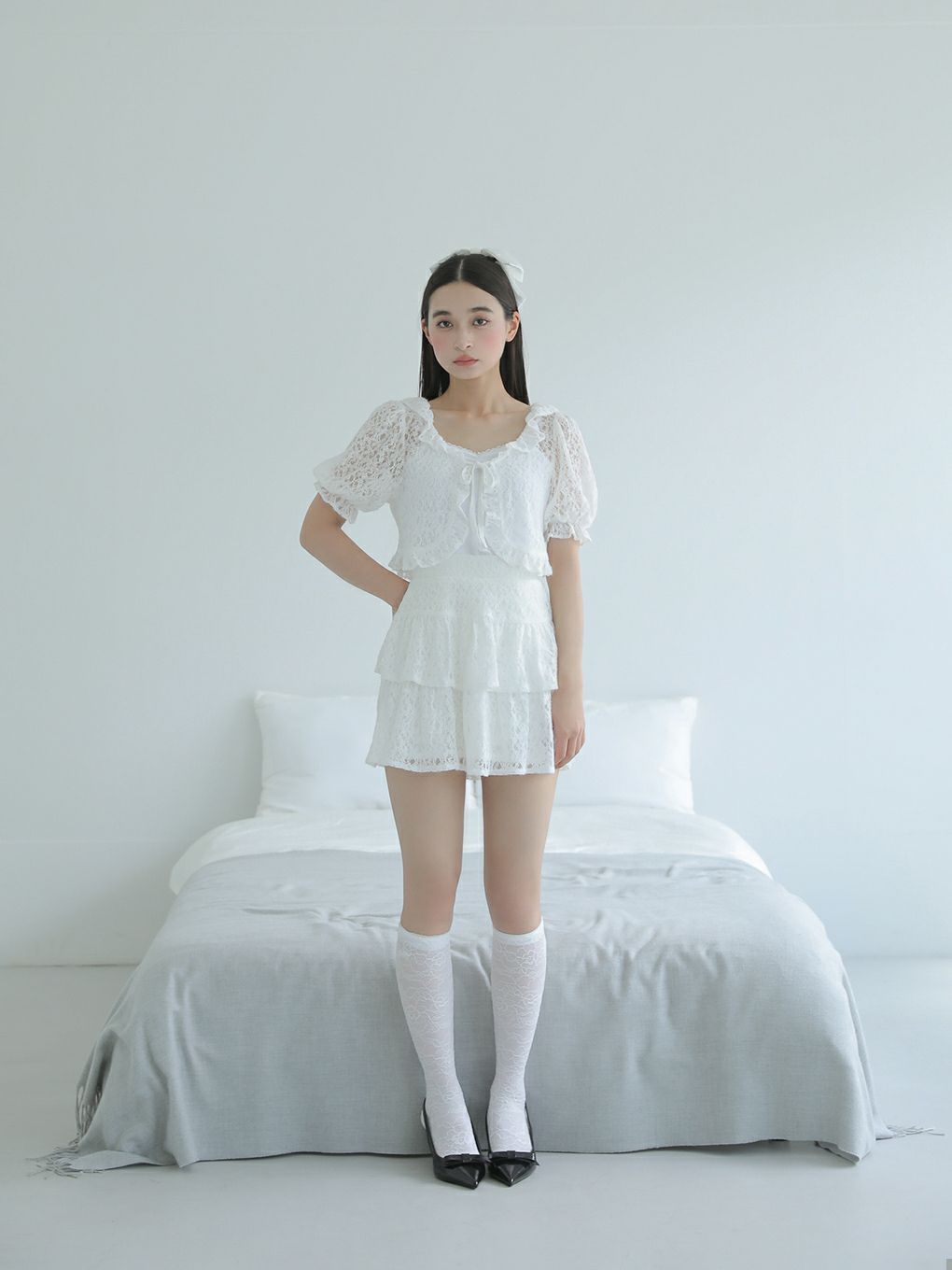 【BUBBLES】レースティアードスカパン