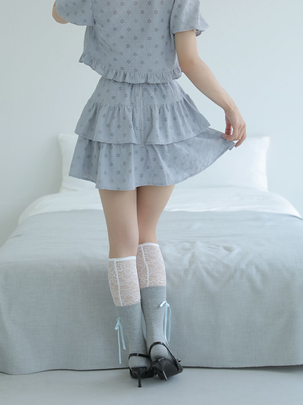 【BUBBLES】フラワーレースフリルスカパン