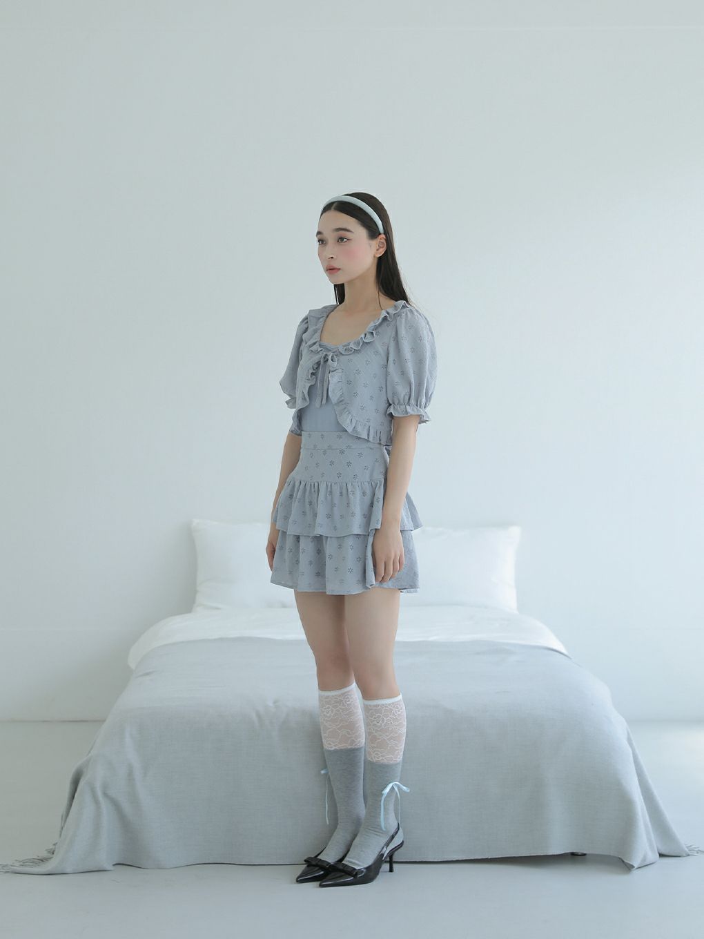 【BUBBLES】フラワーレースフリルスカパン