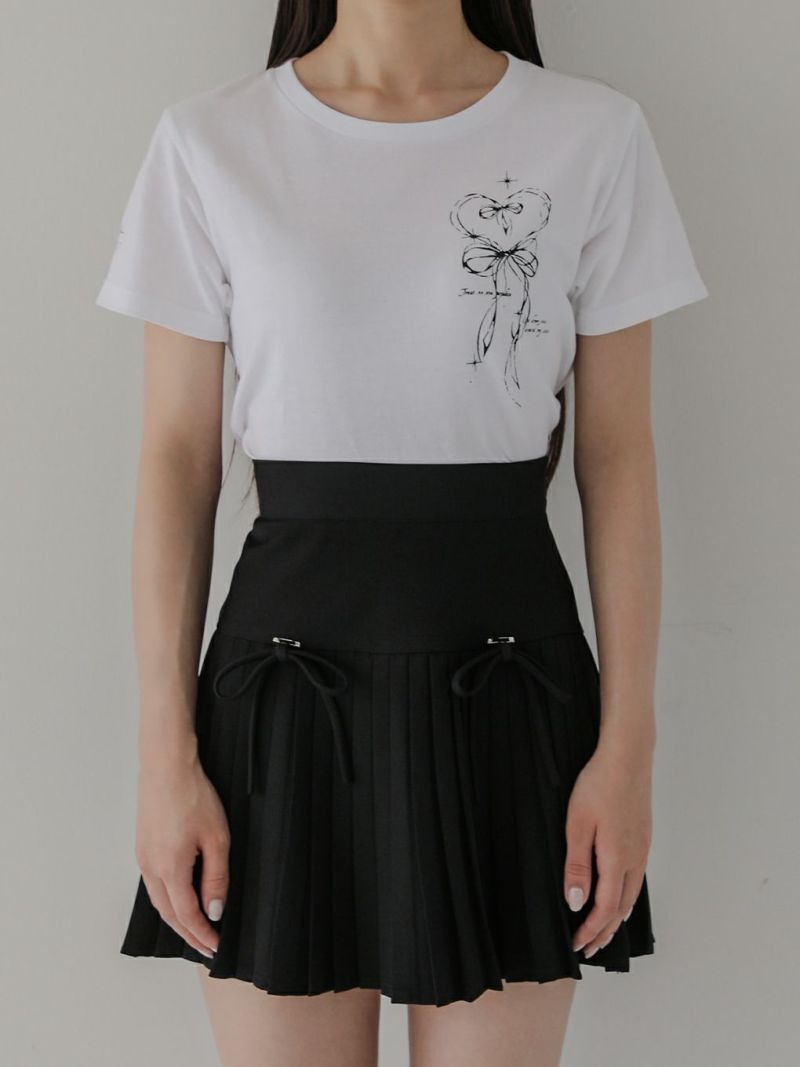 BUBBLES リボンギャザートップス ブラック BUBBLES | sparkling mall online store