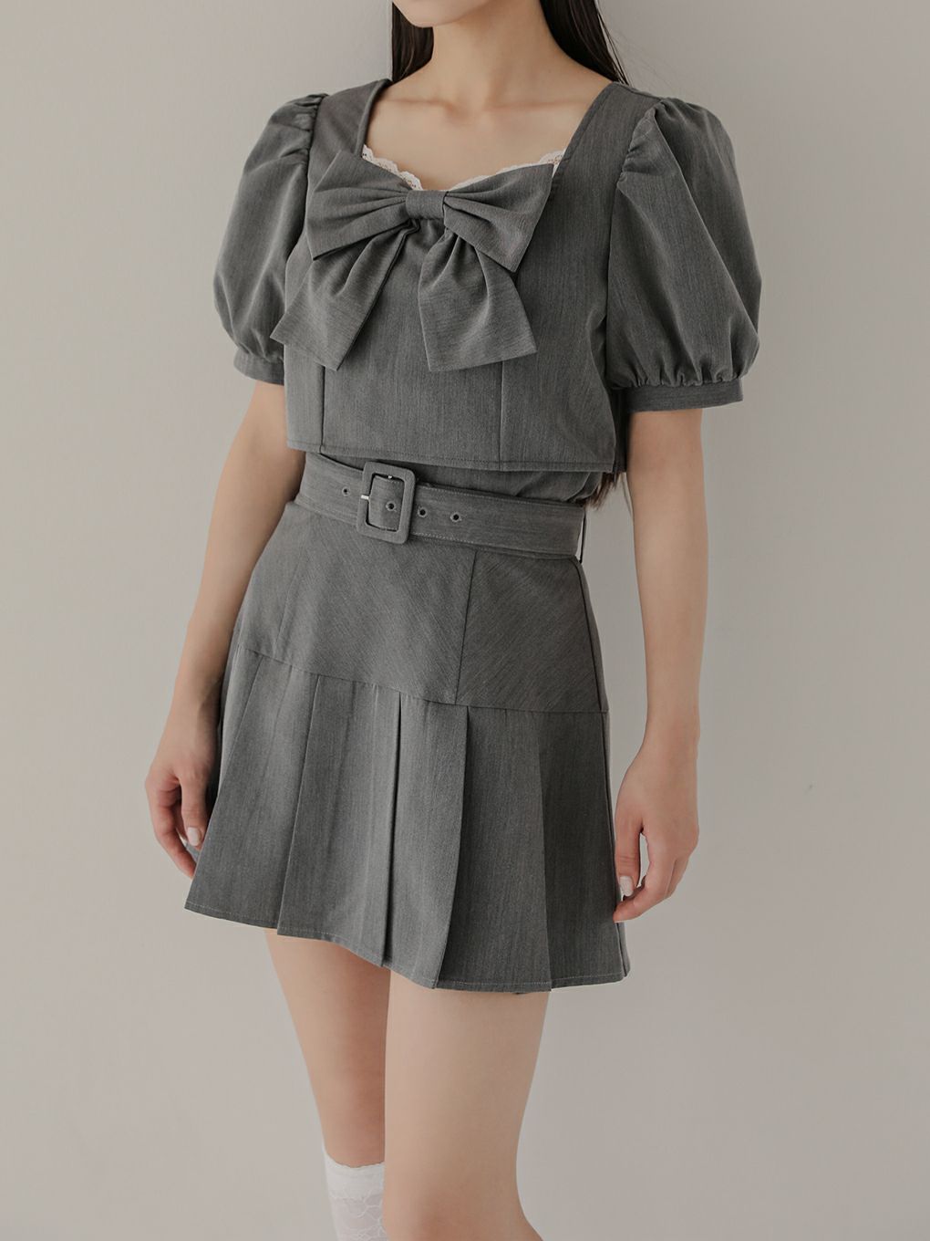 【BUBBLES】スクエアリボンブラウス