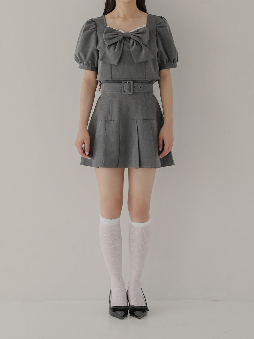 【BUBBLES】スクエアリボンブラウス