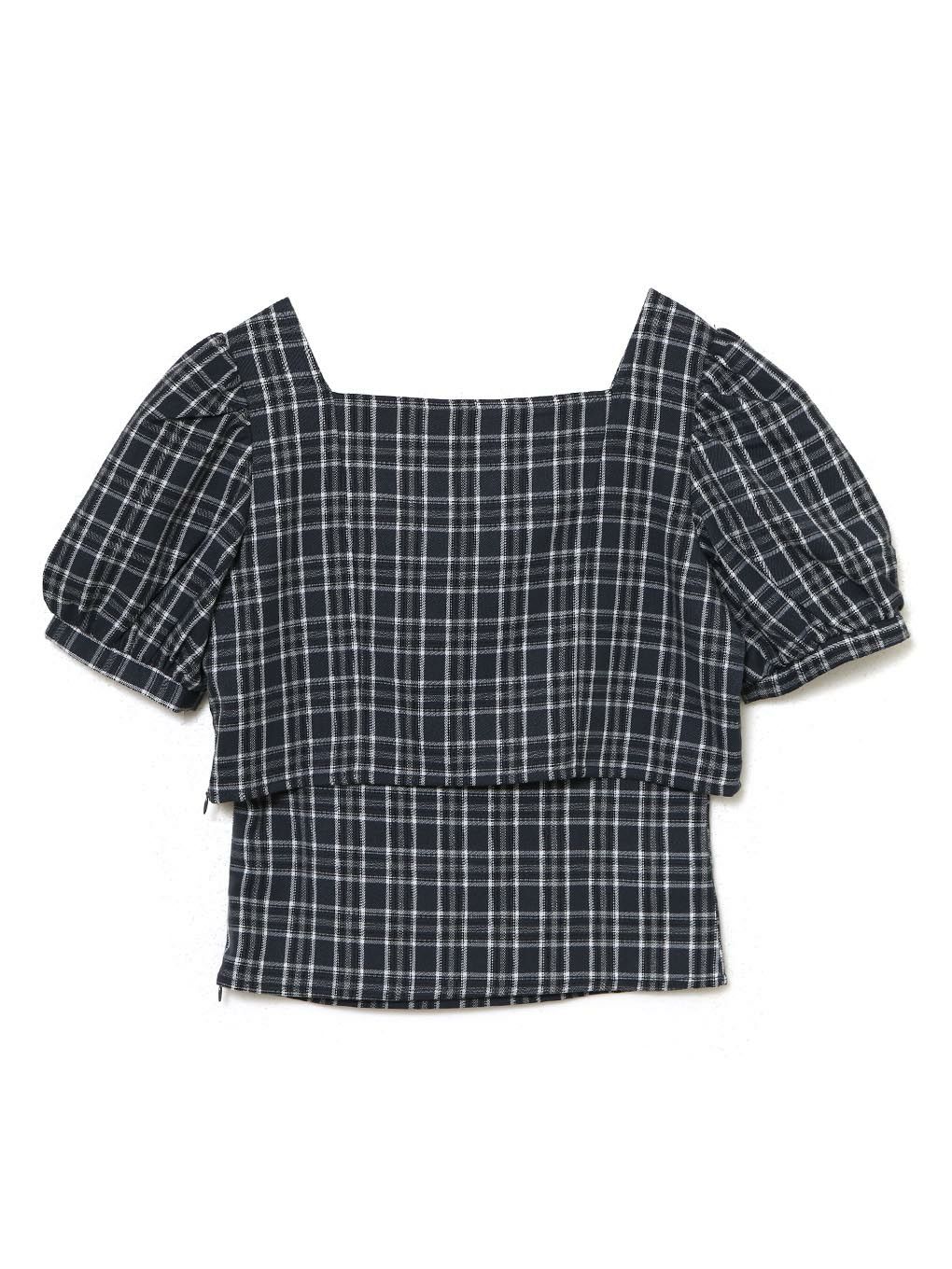 【BUBBLES】スクエアリボンブラウス