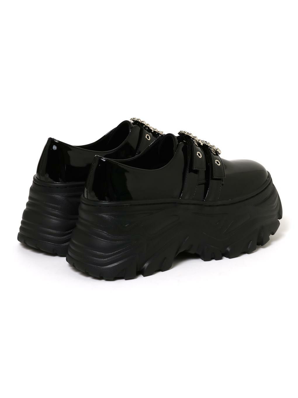 【BUBBLES】ダブルバックルプラットシューズ