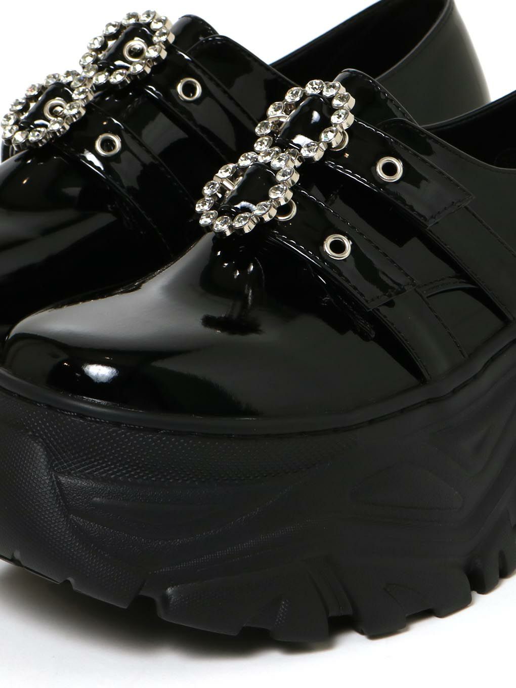 【BUBBLES】ダブルバックルプラットシューズ