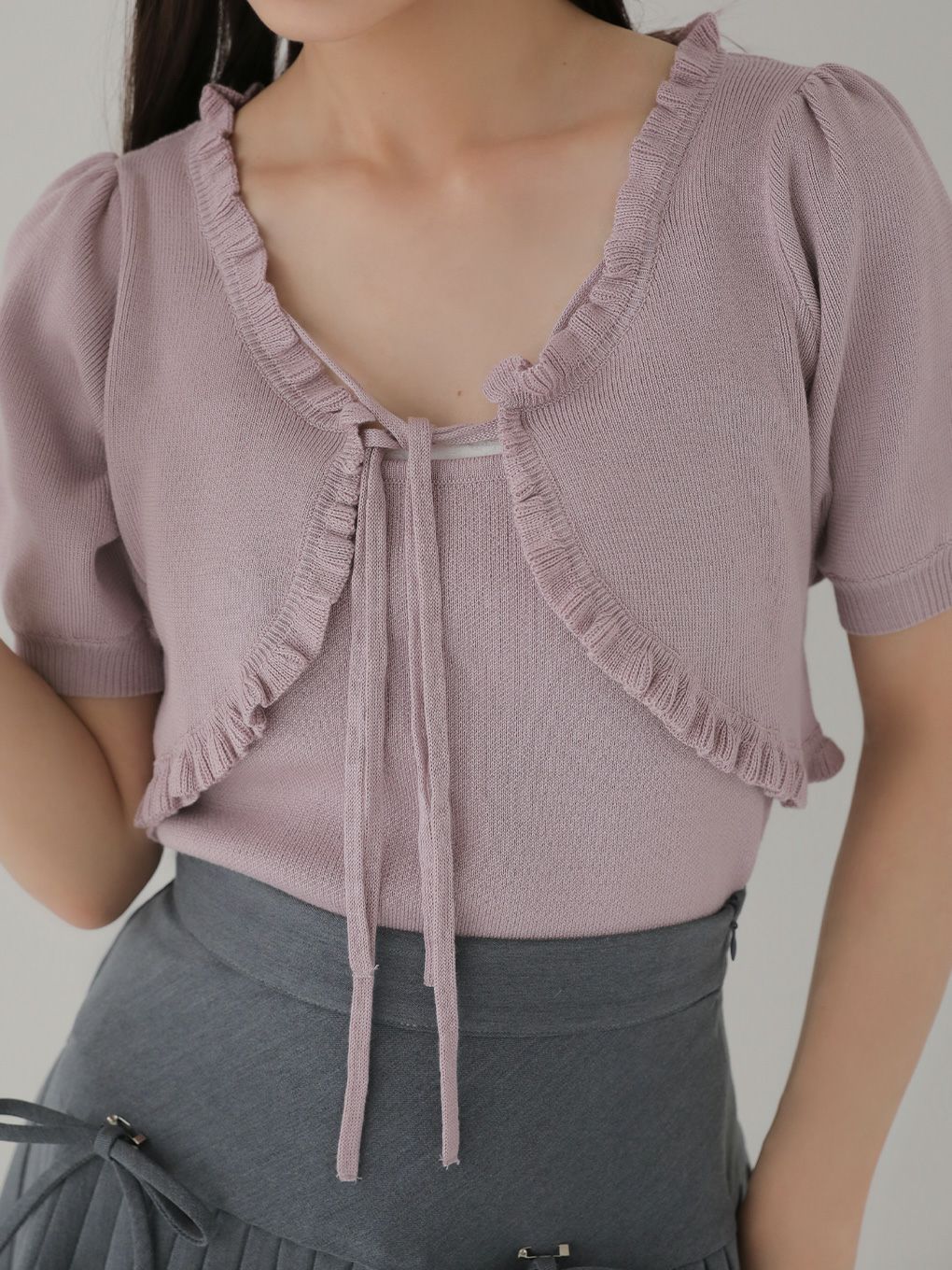 【BUBBLES】リボンカーデアンサンブル