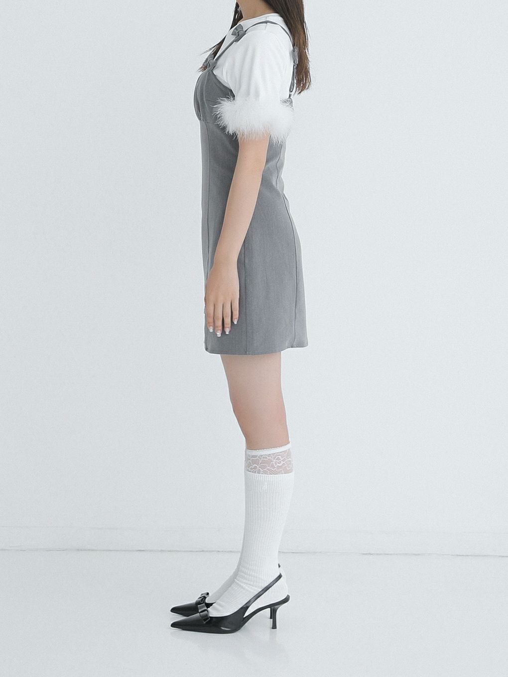 【BUBBLES】リボンショルダーワンピース