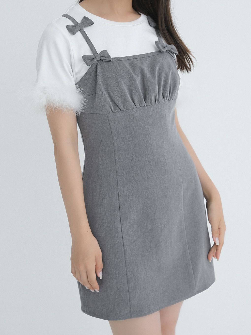 【BUBBLES】リボンショルダーワンピース