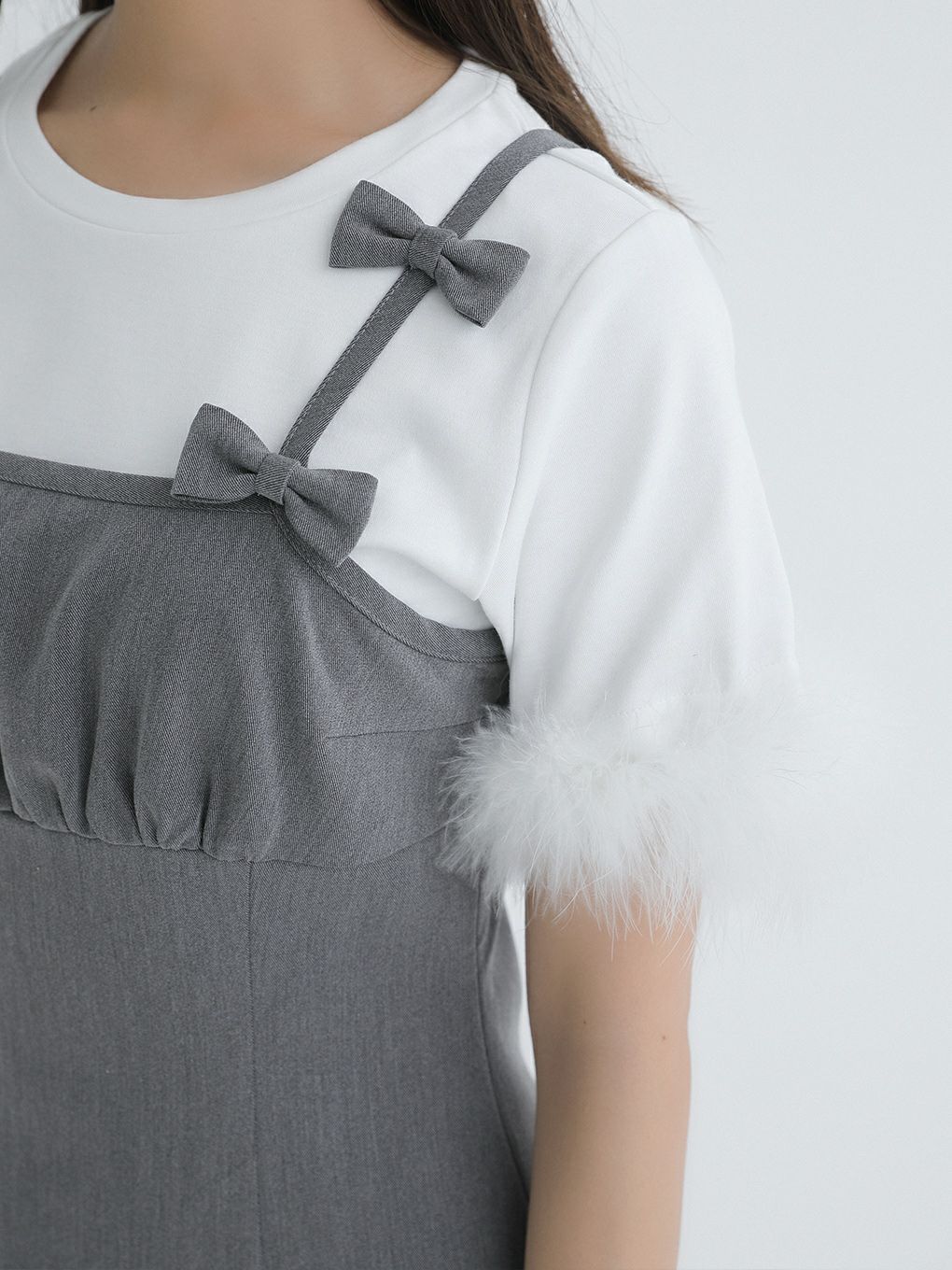 【BUBBLES】リボンショルダーワンピース