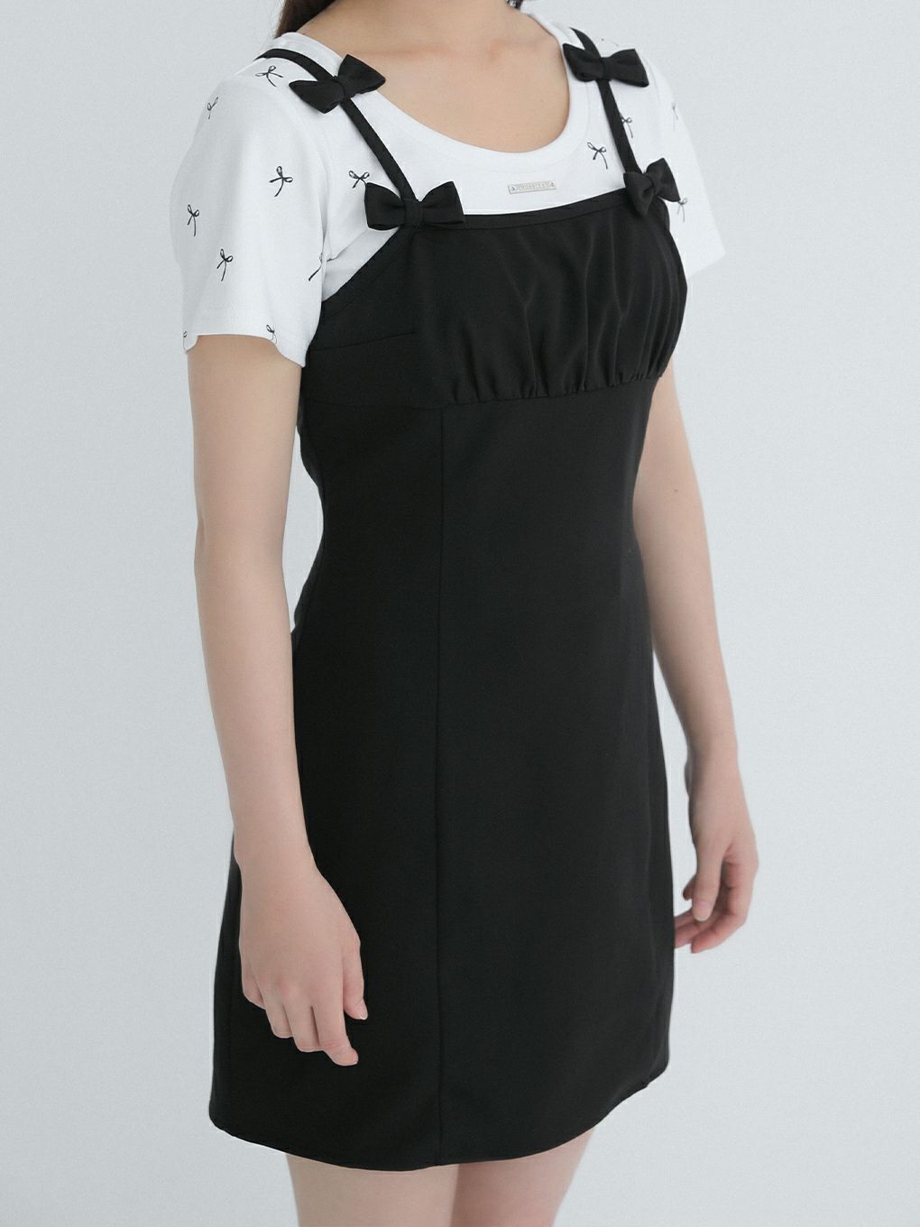 【BUBBLES】リボンショルダーワンピース