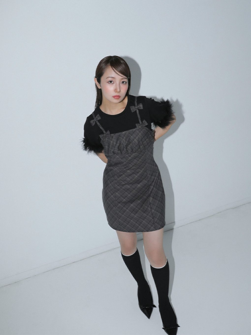 【BUBBLES】リボンショルダーワンピース