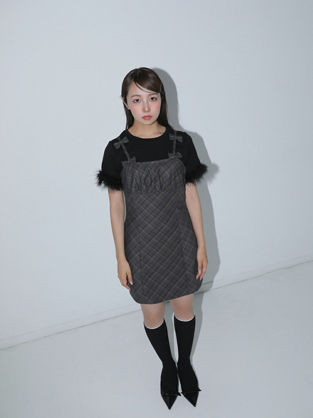 【BUBBLES】リボンショルダーワンピース