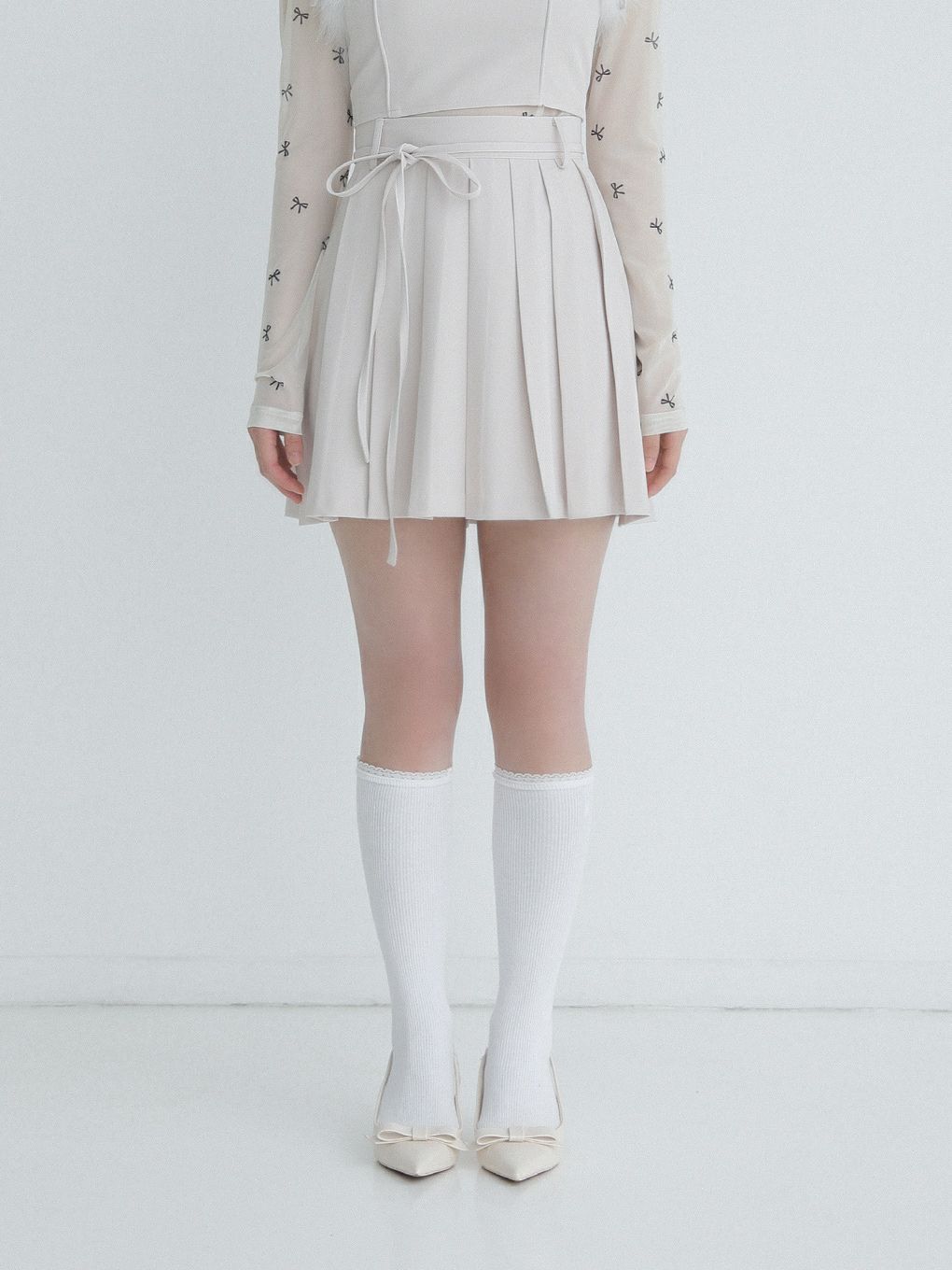 【BUBBLES】リボンプリーツスカパン