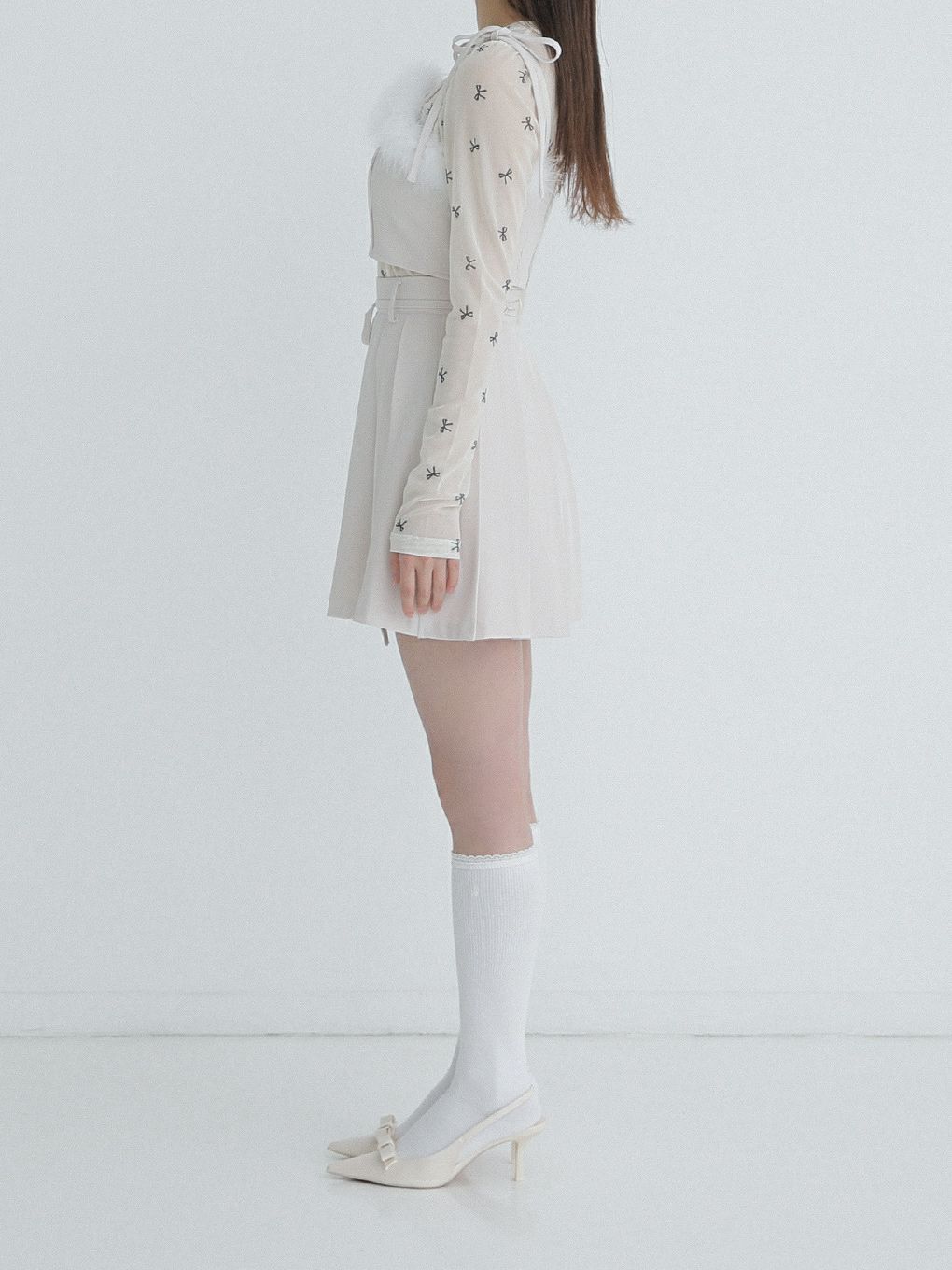 【BUBBLES】リボンプリーツスカパン