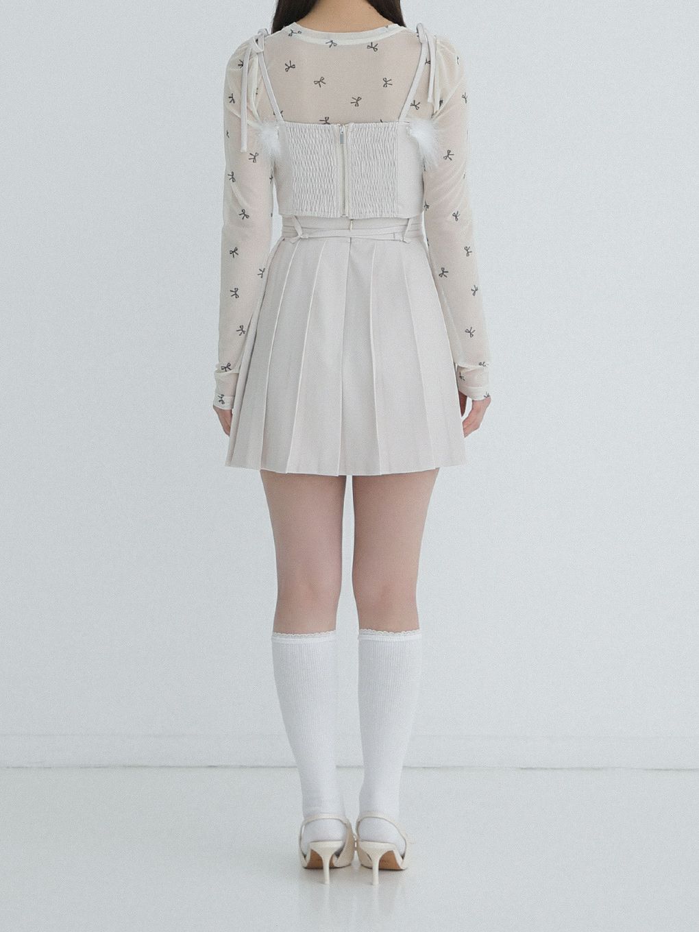 【BUBBLES】リボンプリーツスカパン