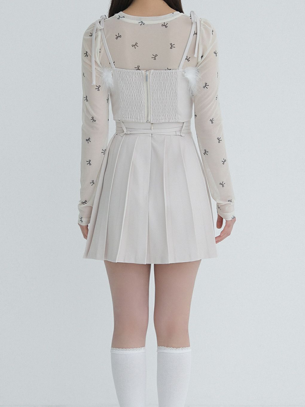 【BUBBLES】リボンプリーツスカパン