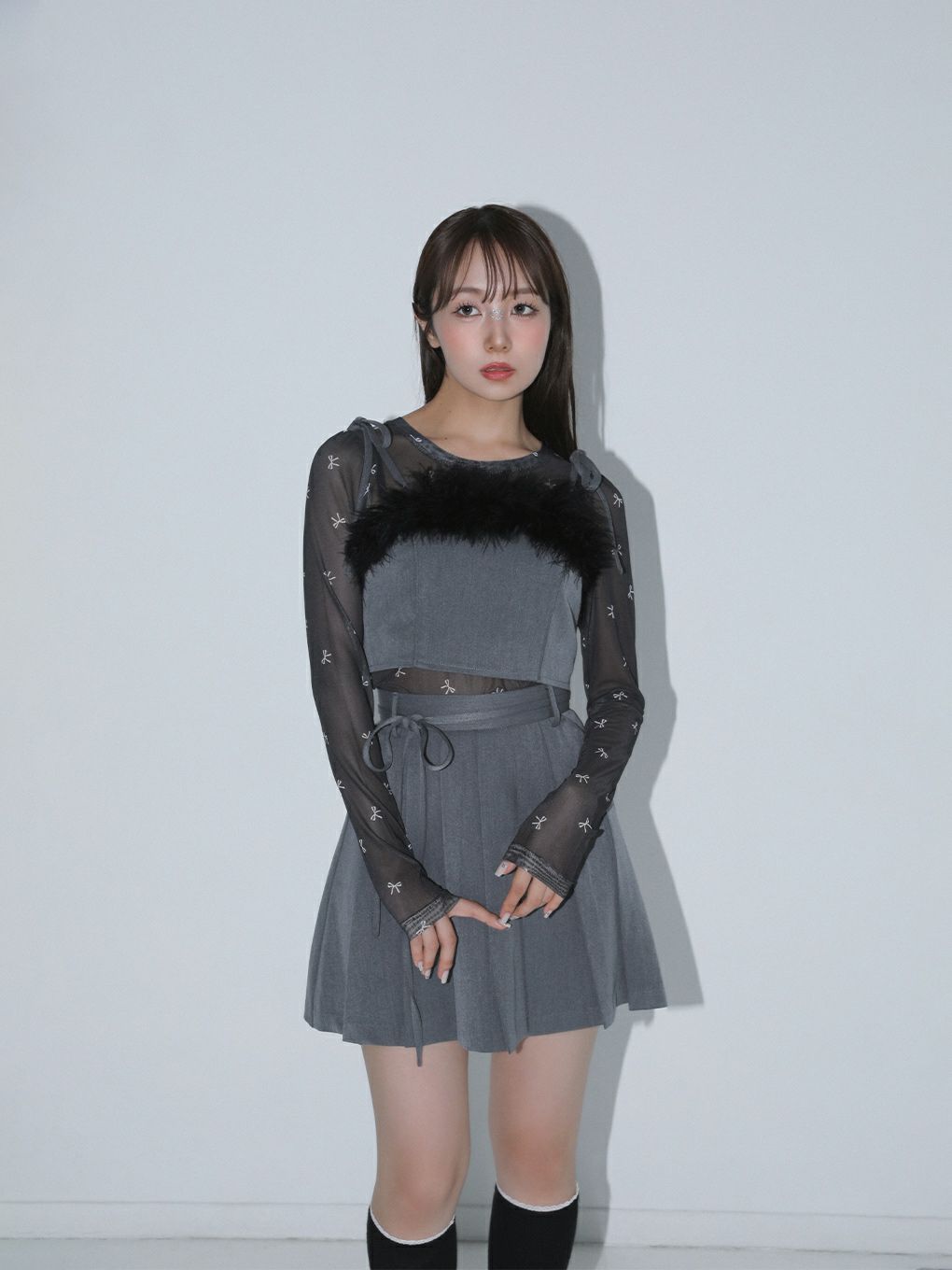 【BUBBLES】リボンプリーツスカパン