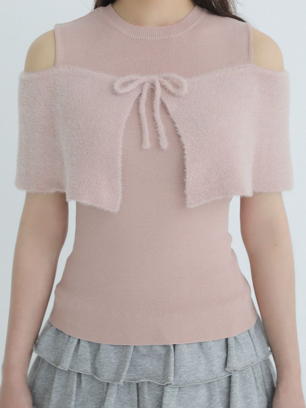 【BUBBLES】ポイントフェザーニットトップス