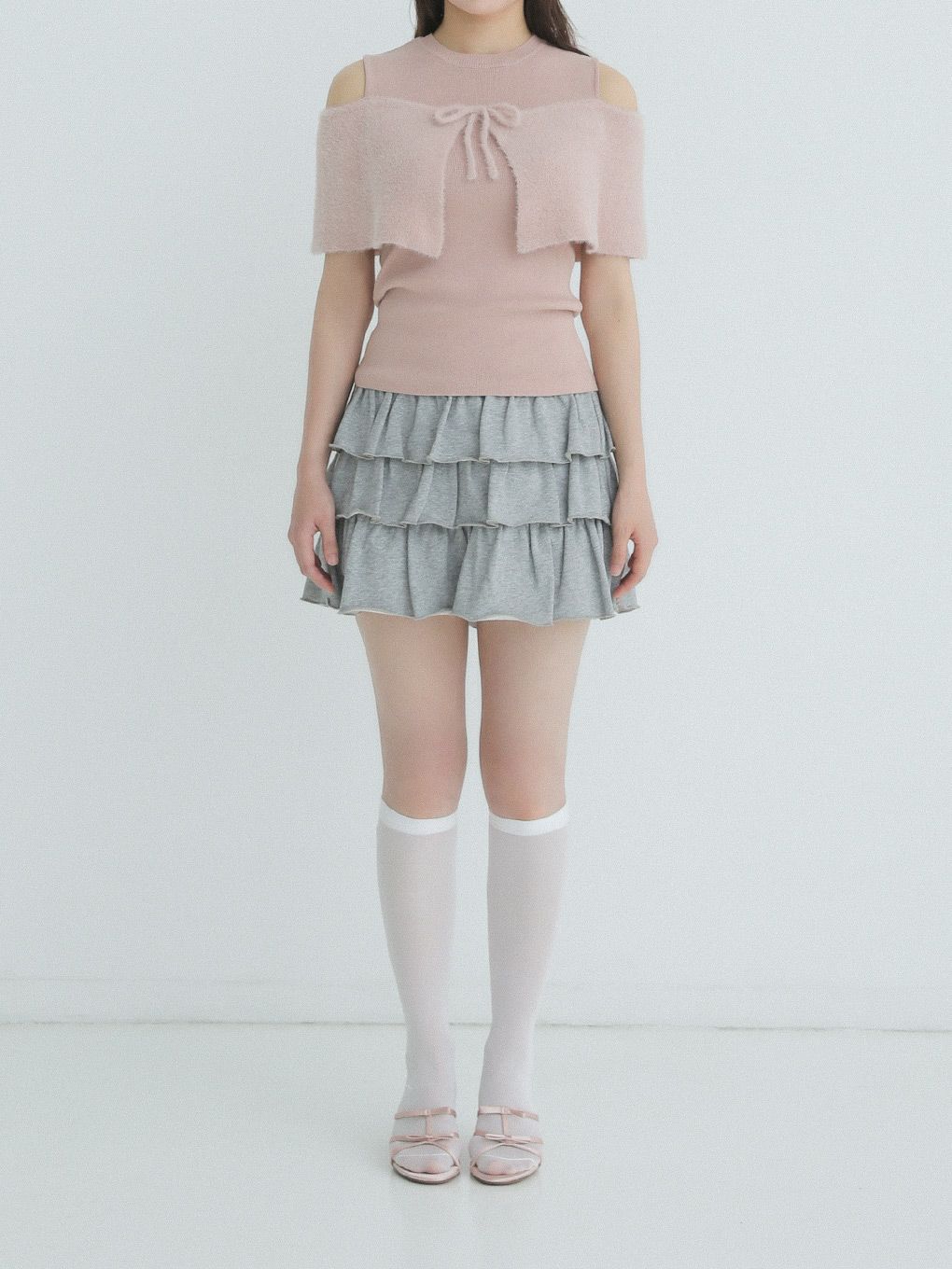 【BUBBLES】ポイントフェザーニットトップス