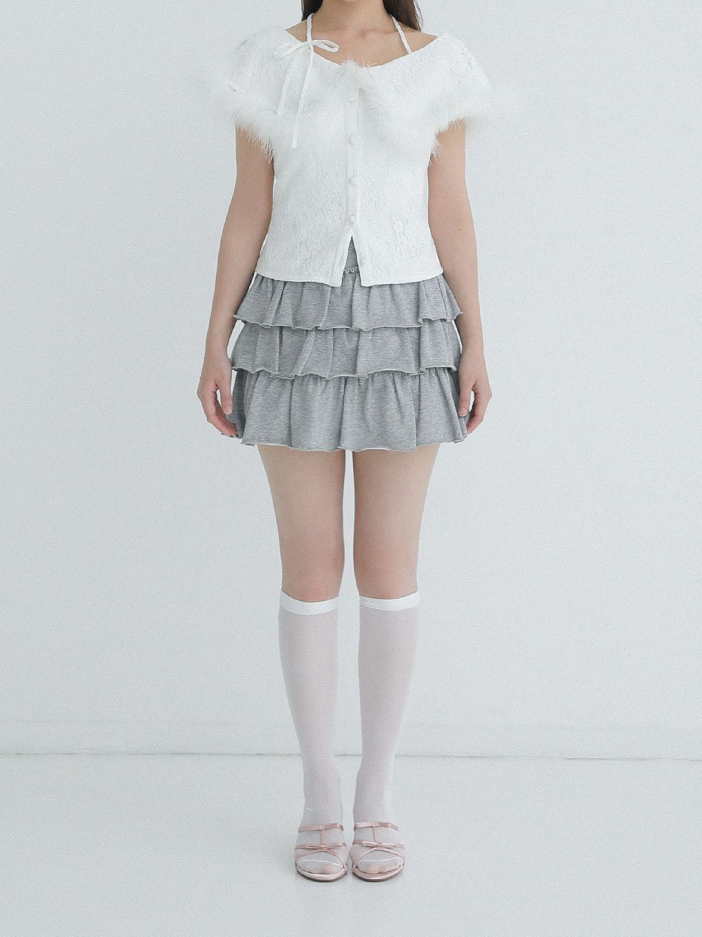 【BUBBLES】レースファーブラウス