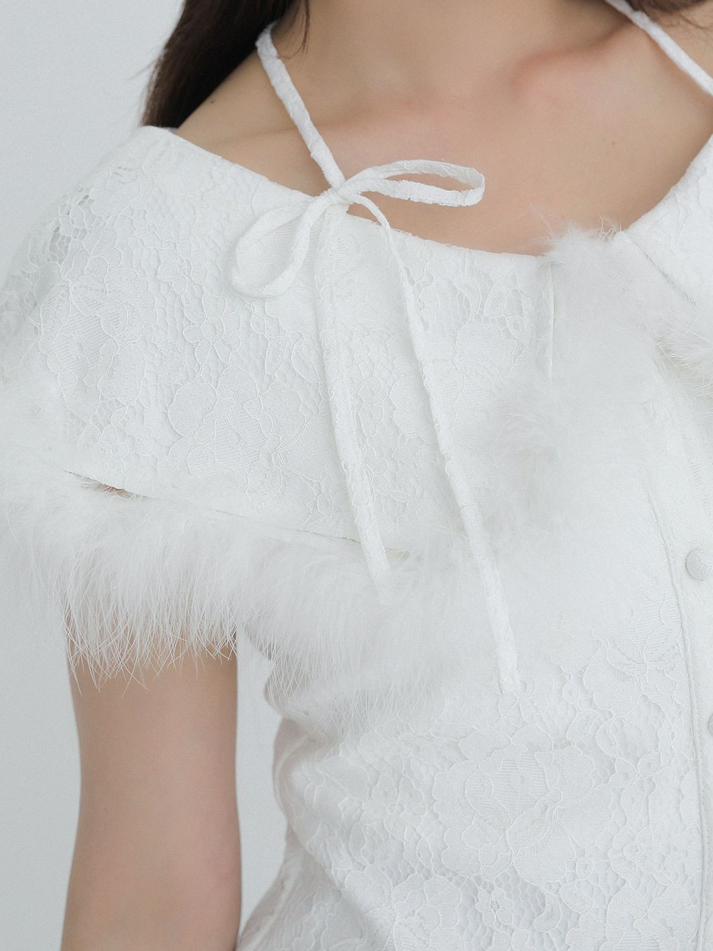 【BUBBLES】レースファーブラウス