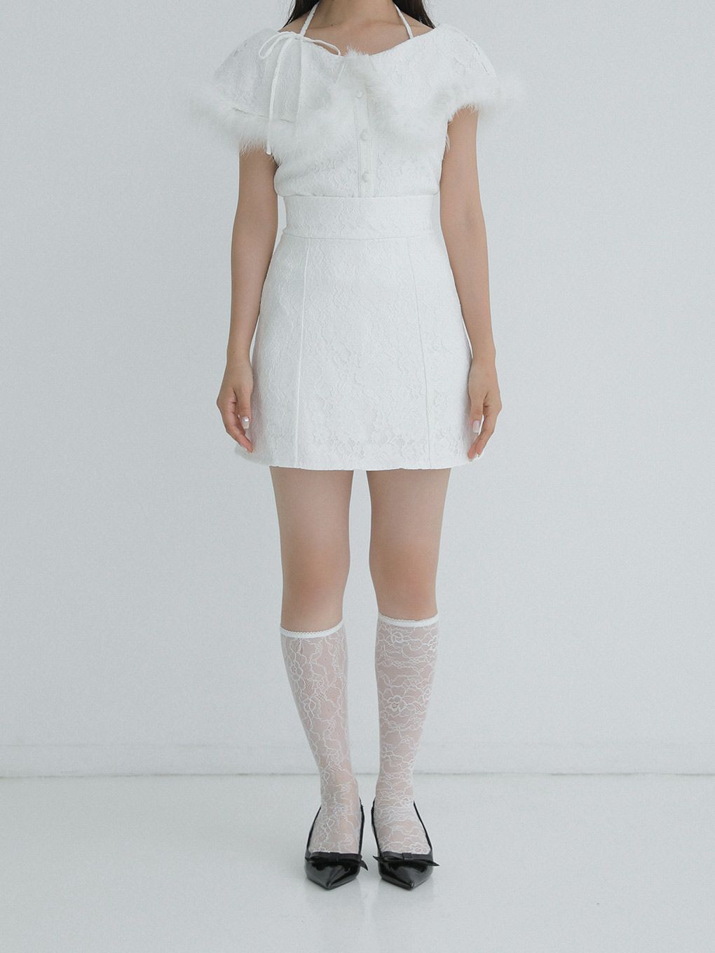 【BUBBLES】レースファーブラウス