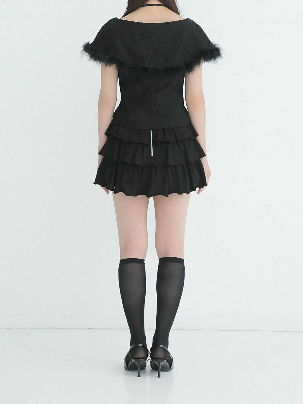 【BUBBLES】レースファーブラウス