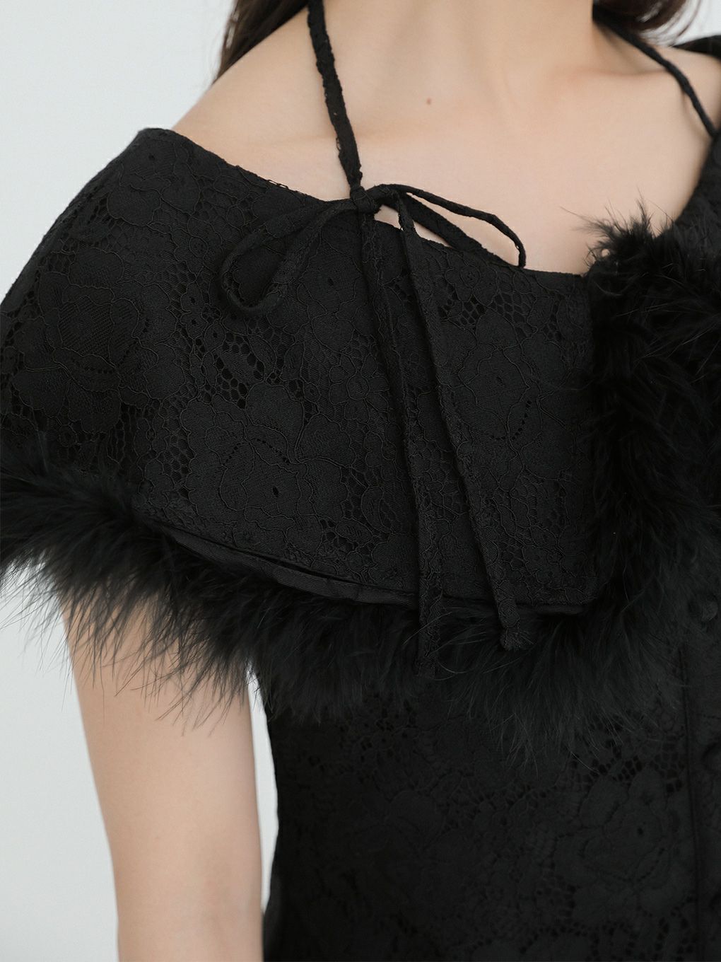 【BUBBLES】レースファーブラウス