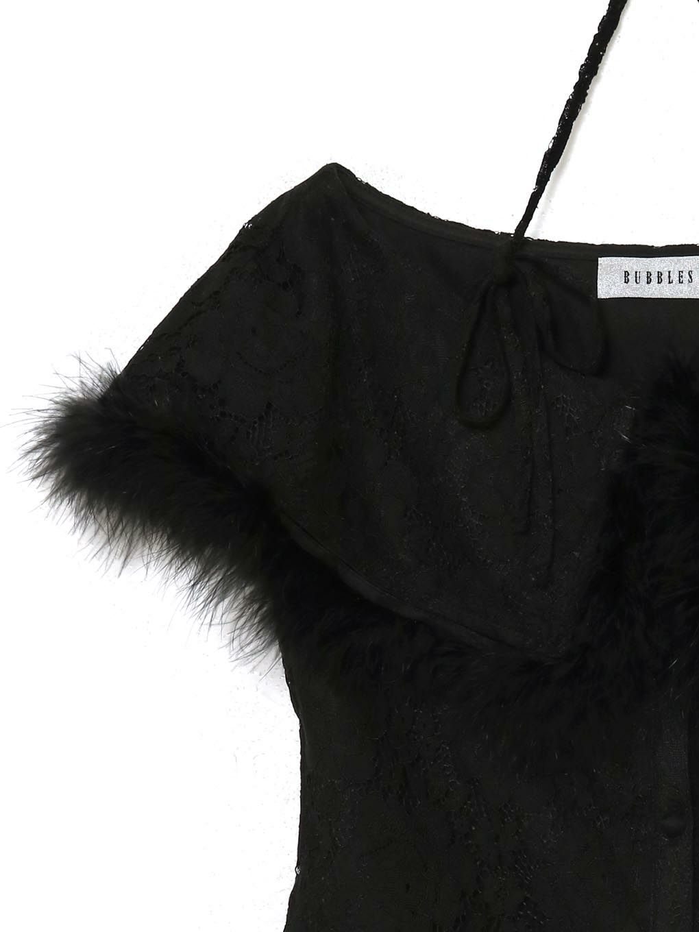 【BUBBLES】レースファーブラウス