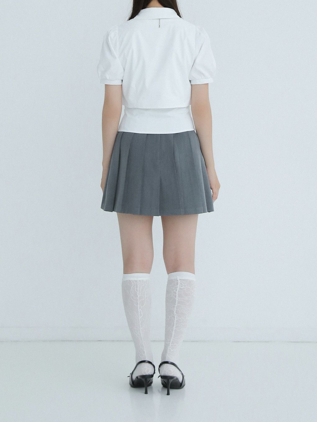 【BUBBLES】クロップドネクタイブラウス