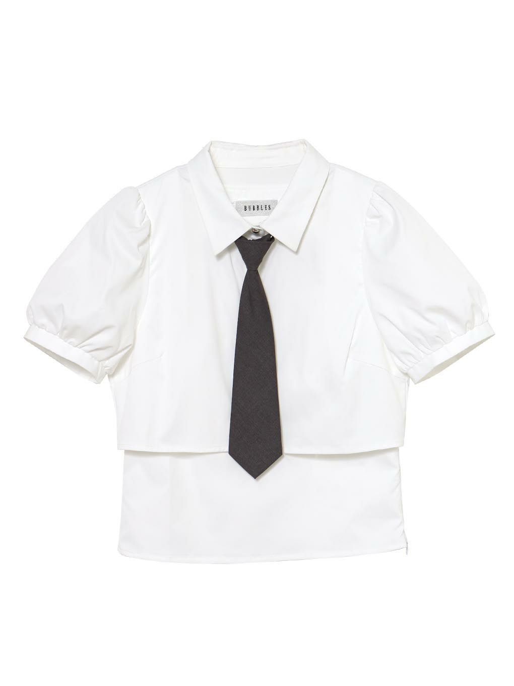【BUBBLES】クロップドネクタイブラウス