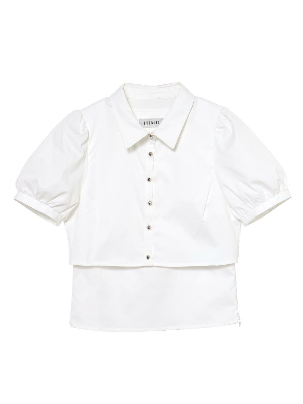 【BUBBLES】クロップドネクタイブラウス
