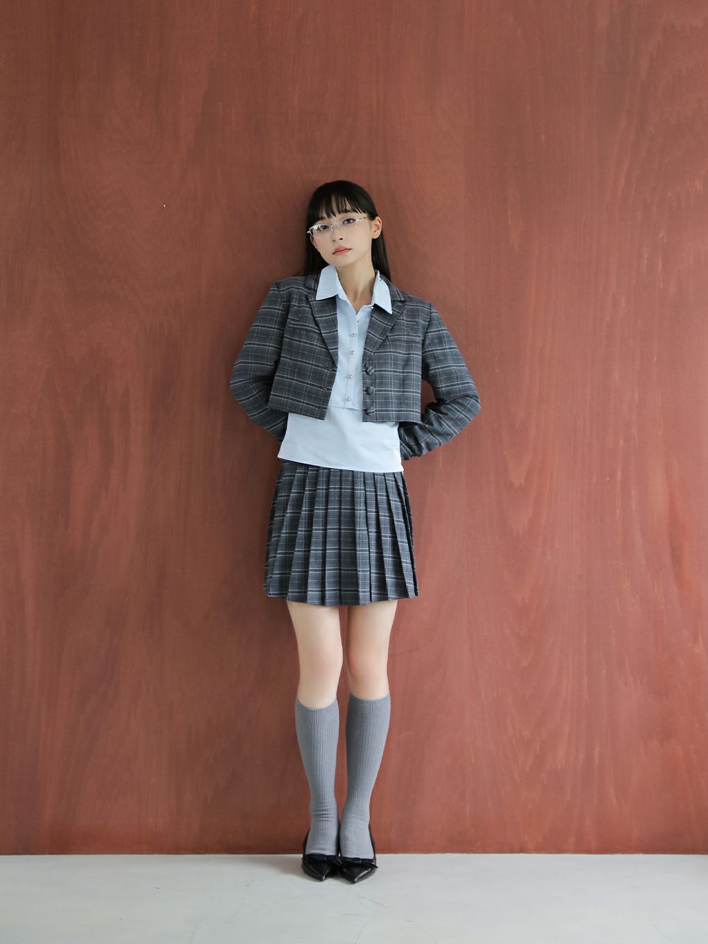 【BUBBLES】クロップドジャケットアンサンブル