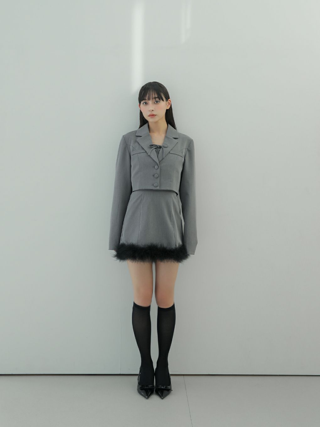 【BUBBLES】クロップドジャケットアンサンブル