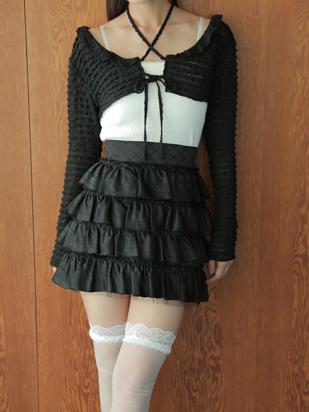 【BUBBLES】リボンレースカーデ