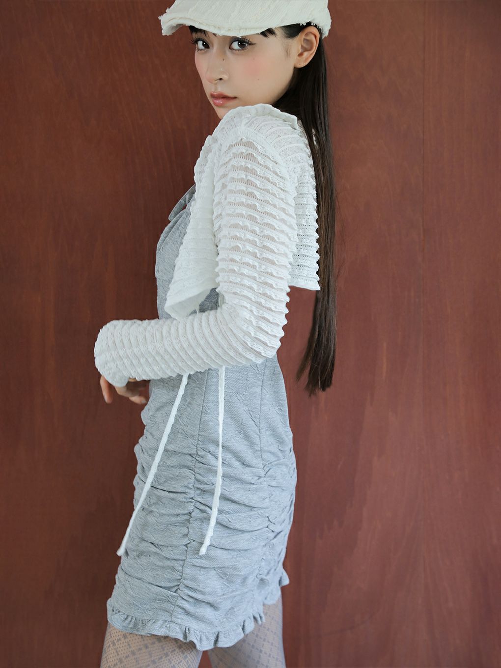 【BUBBLES】リボンレースカーデ