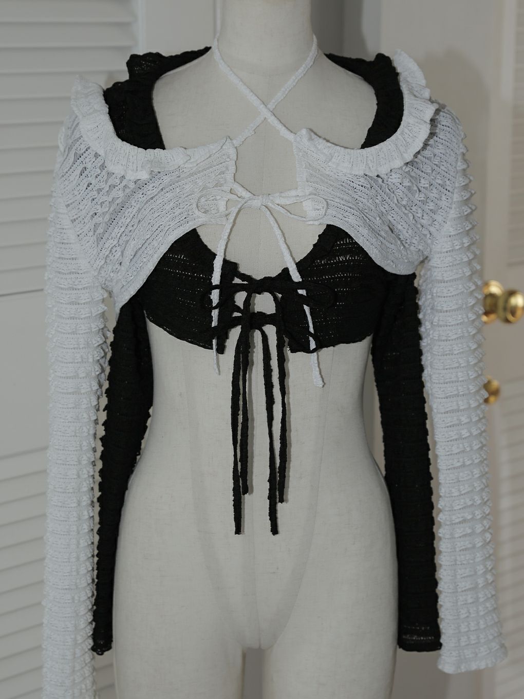 【BUBBLES】リボンレースカーデ