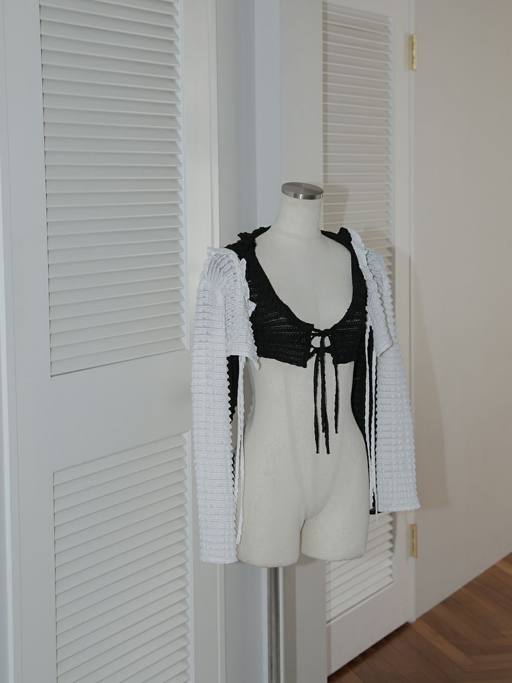 【BUBBLES】リボンレースカーデ