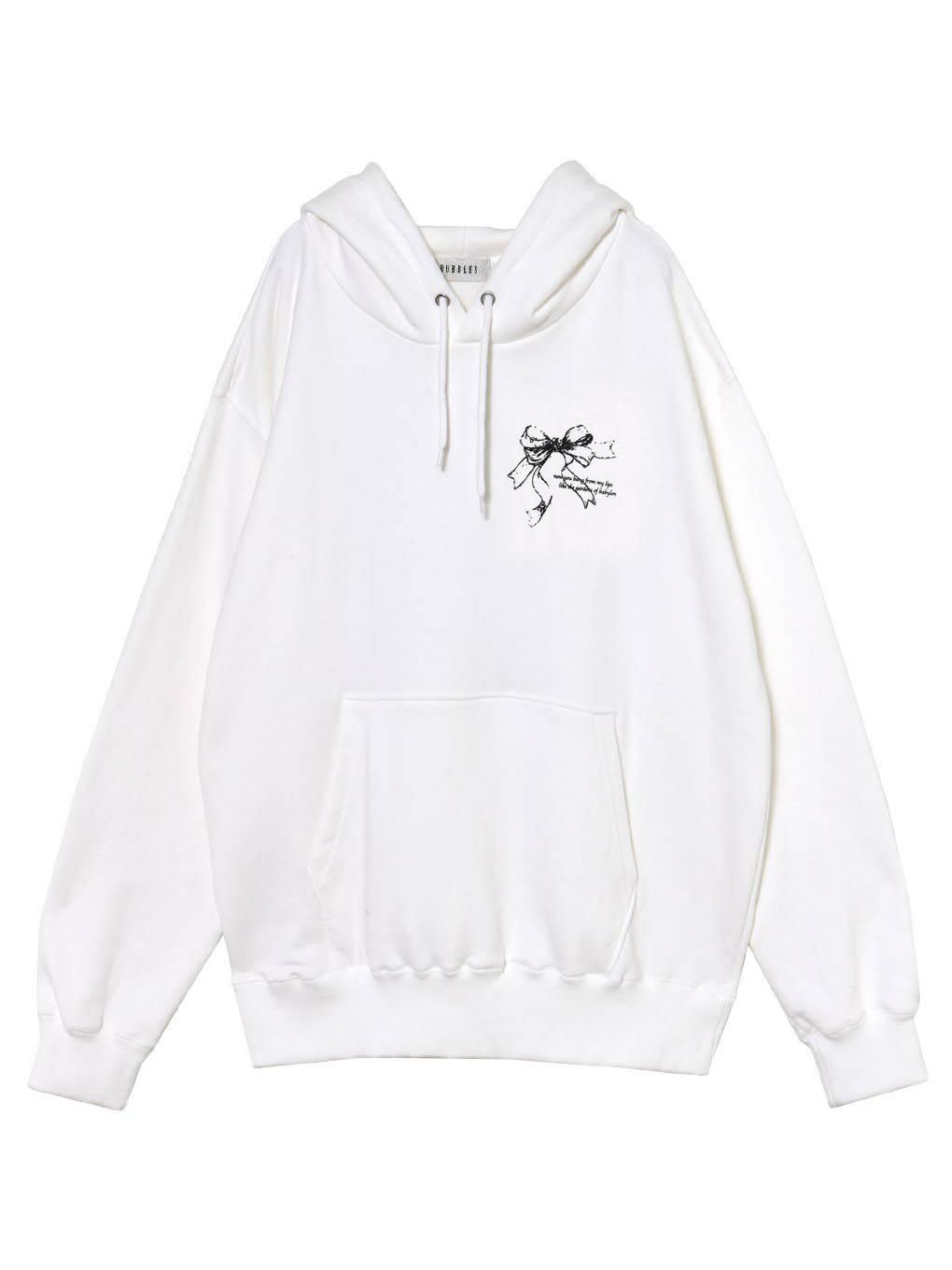 【BUBBLES】リボンプリントパーカーワンピース