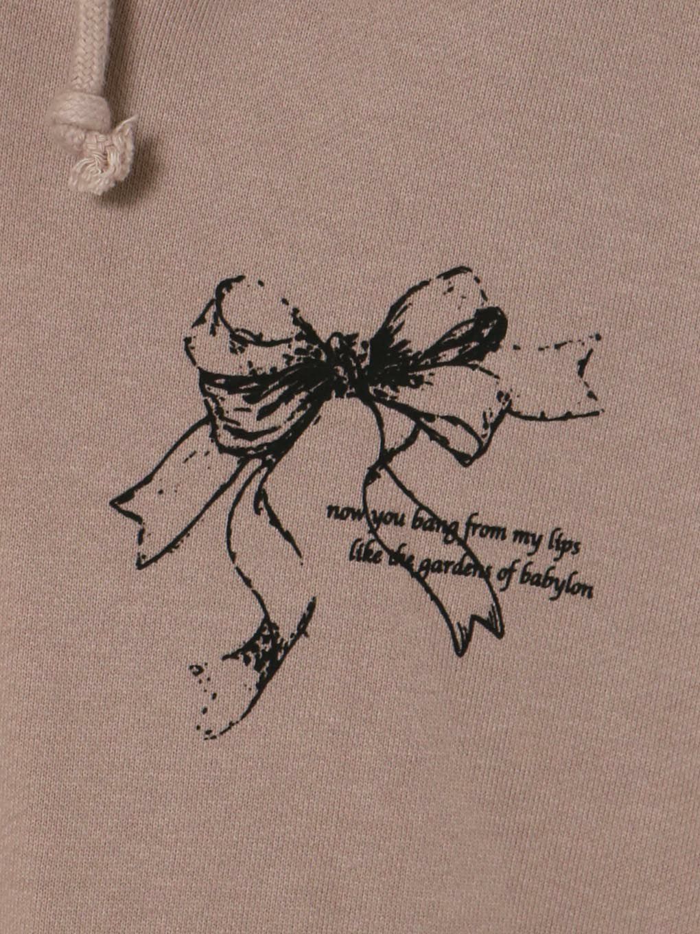 【BUBBLES】リボンプリントパーカーワンピース