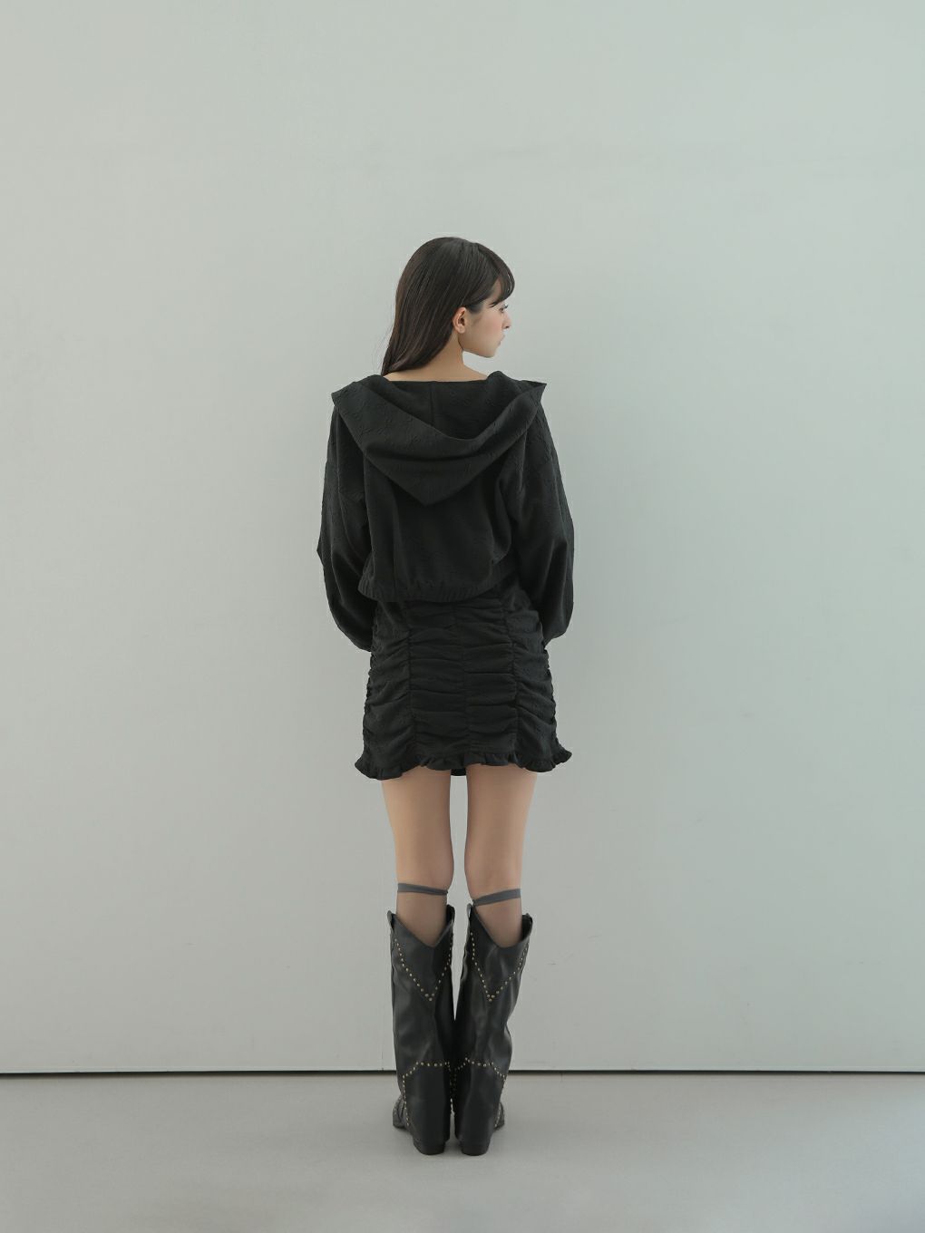 【BUBBLES】リボンギャザーミニワンピース