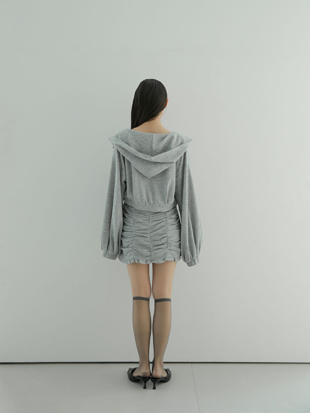 【BUBBLES】リボンギャザーミニワンピース