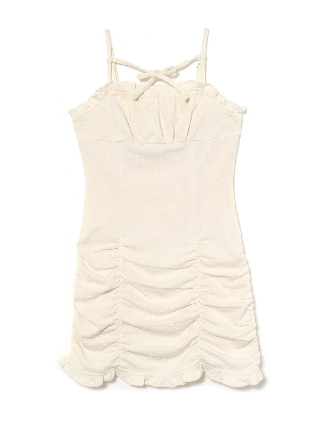 【BUBBLES】リボンギャザーミニワンピース