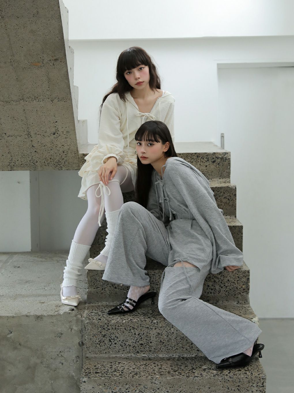 【BUBBLES】リボンルーズパンツ