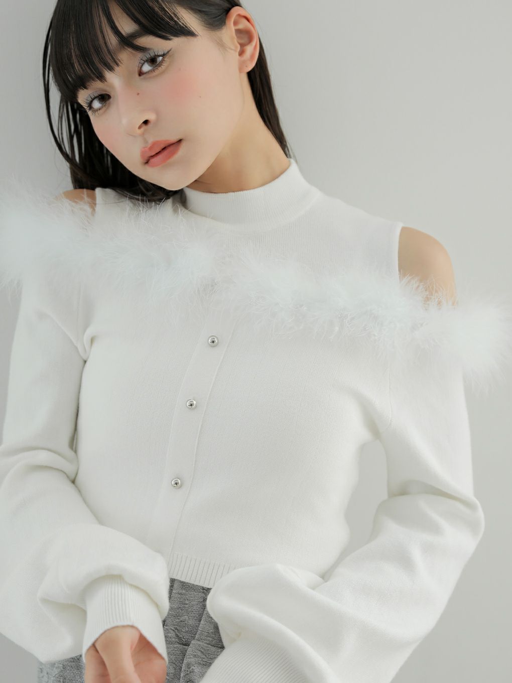 【BUBBLES】オフショルニットアンサンブル